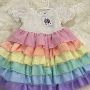 Lola +The Boys Rainbow Tiered Dress